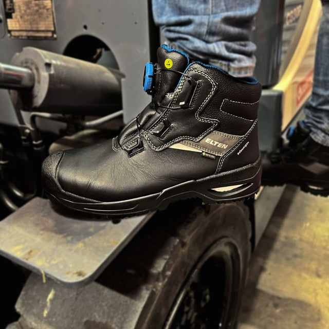 Elten Stefano Boa GTX Waterproof Work Boot For All Trades. Comfort Steel Cap For Dry Feet At Work.