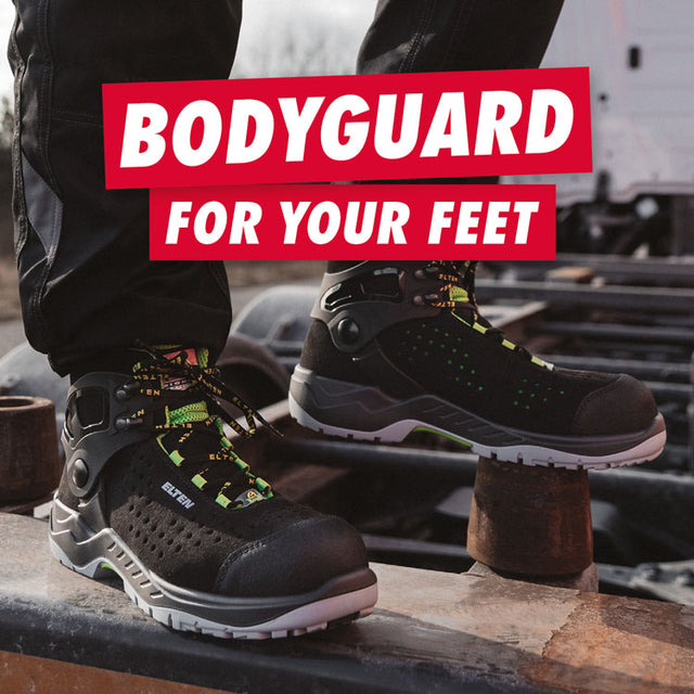 injury prevention safety boot + ankle protection + work boots + safety shoes + injury prevention + Elten + stitchkraft