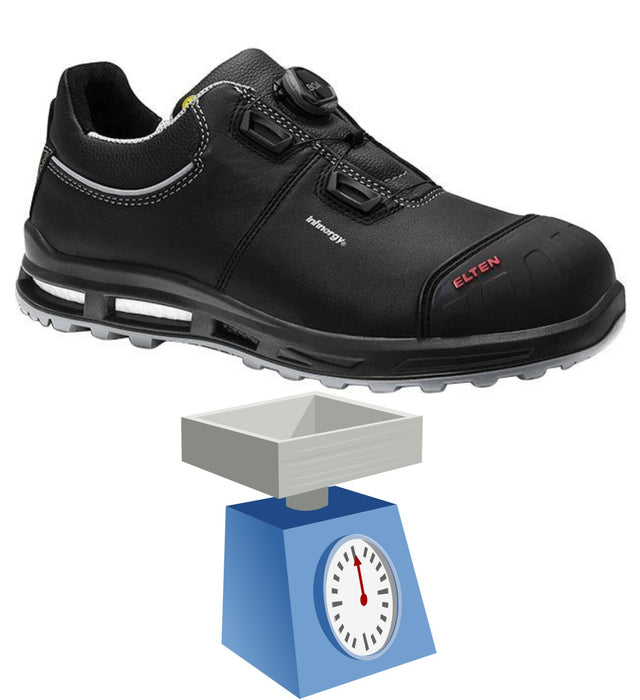 What is the ideal weight of a lightweight work shoe or safety boot?