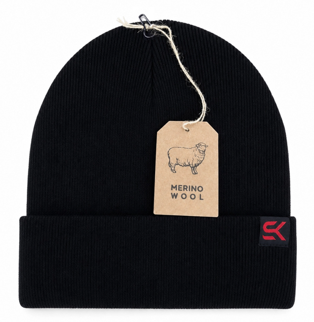 SK Merino Wool Beanie - Woven Label