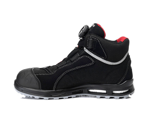 Inner side profile of the ELTEN Sander BOA work boot, showing medial stitching and arch support.